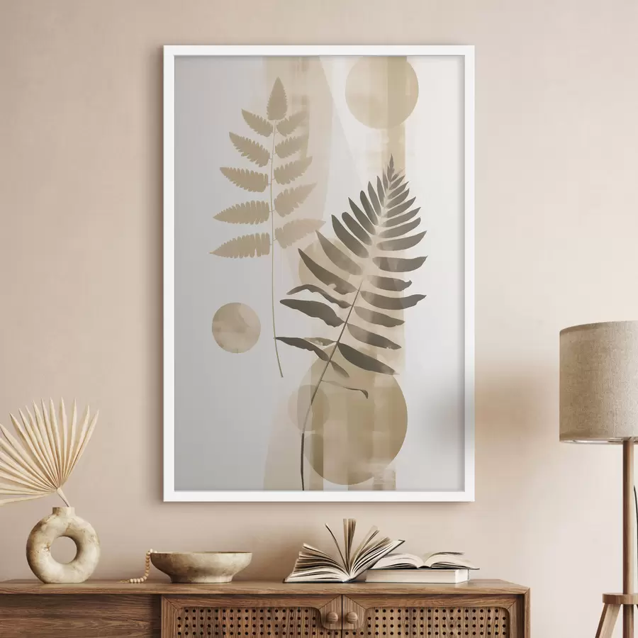 Fototapet Abstrakce s větvemi a listy f48663