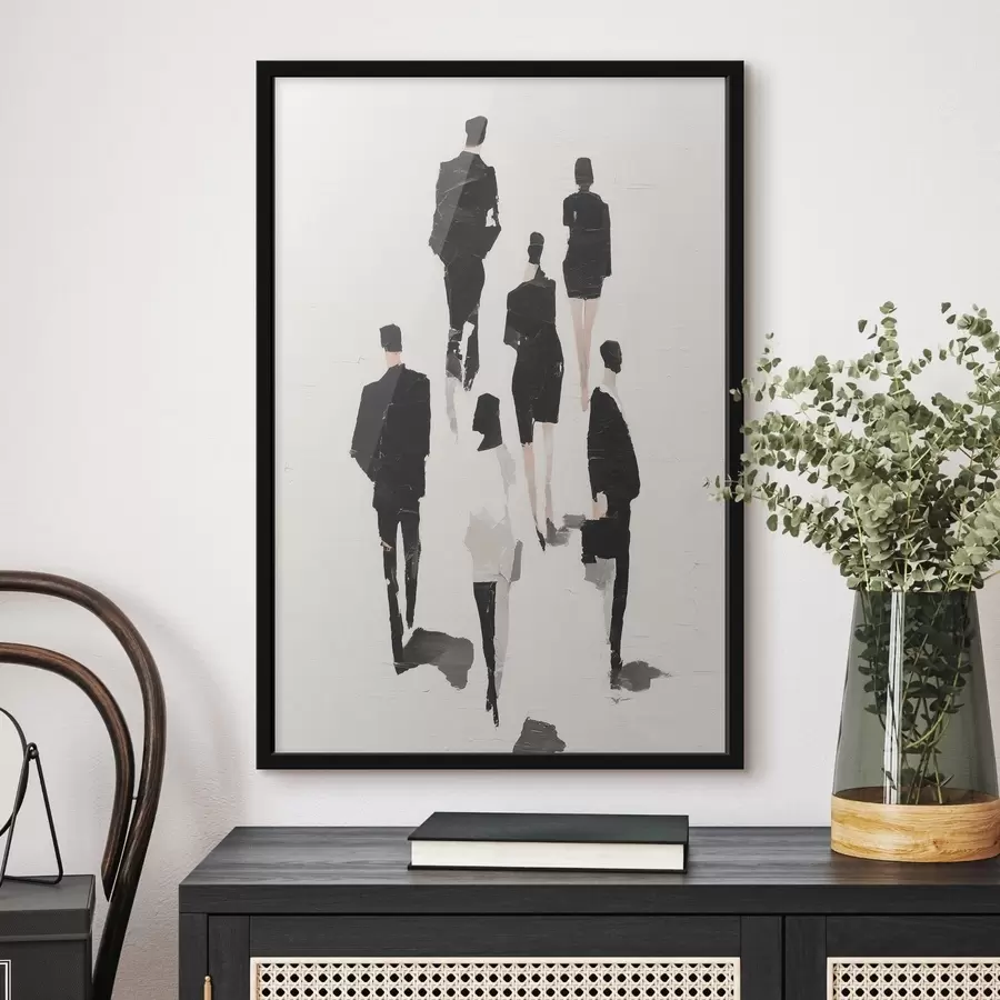 Fototapet Abstrakce se siluetami lidí f48667