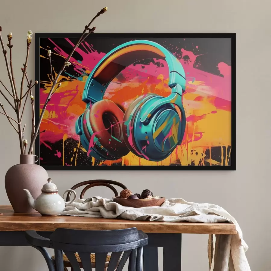 Fototapet Sluchátka v zářivých barvách f48720