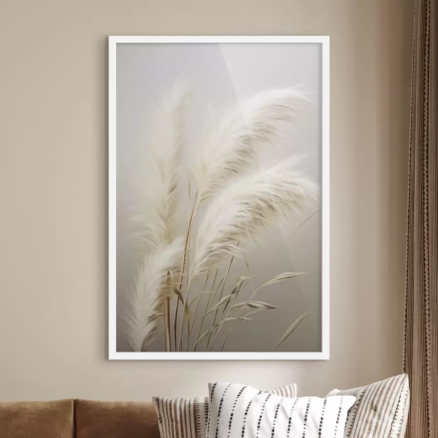 Fototapet Několik vysokých, péřovitých pampových trav s dlouhými, štíhlými listy f48724