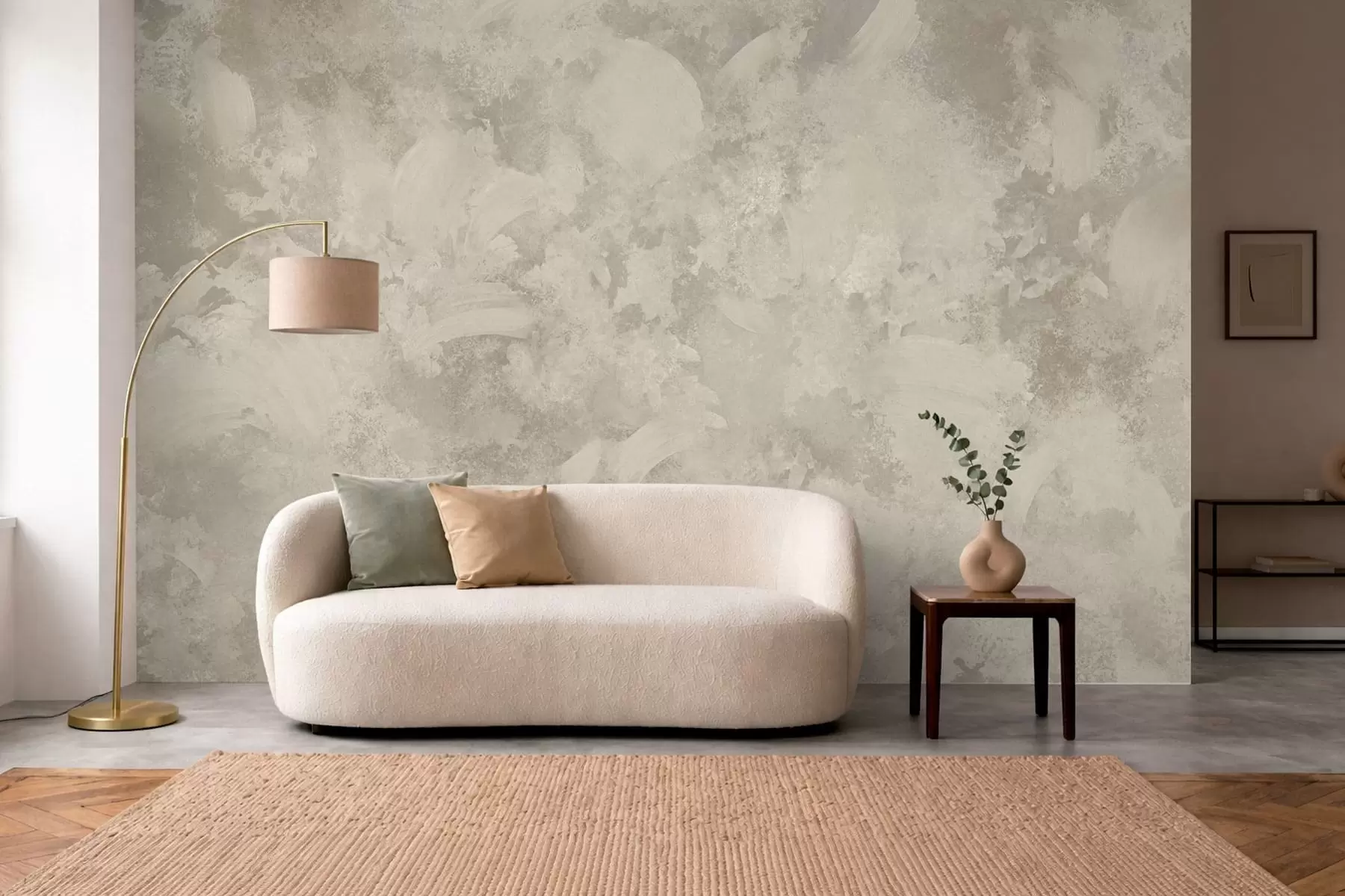 Fototapet Abstraktní textura štětce v béžových tónech ve stylu minimalismu w05160