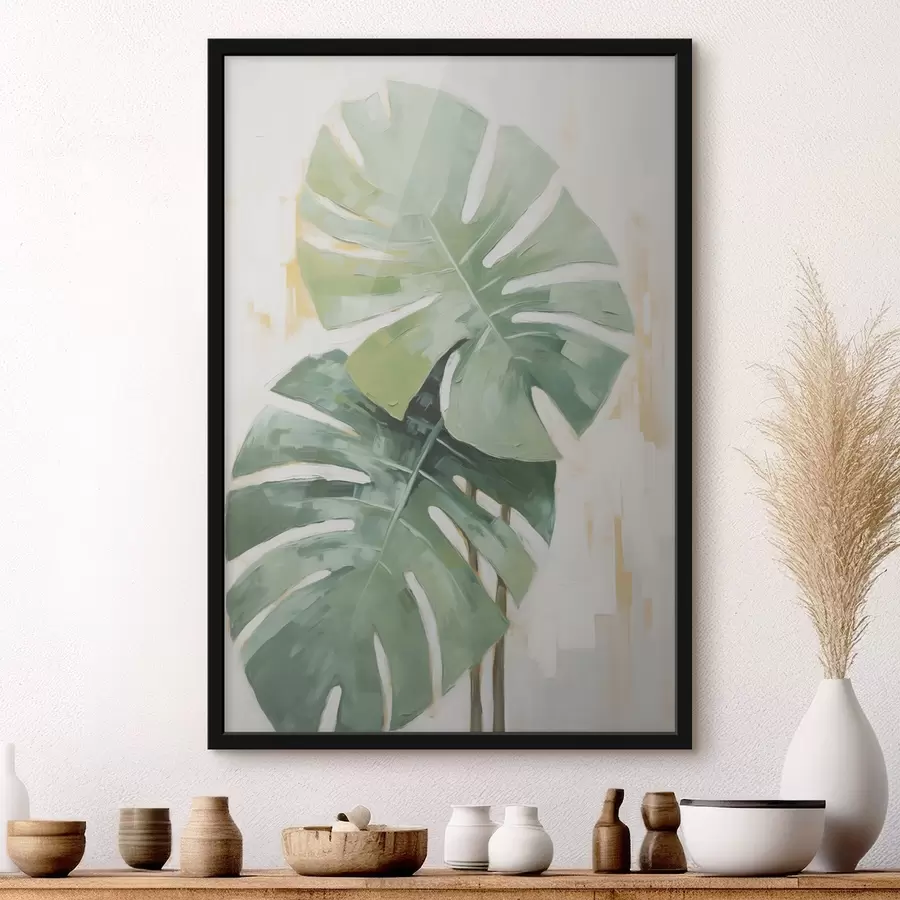 Fototapet Malba imitující tropické listy f48763