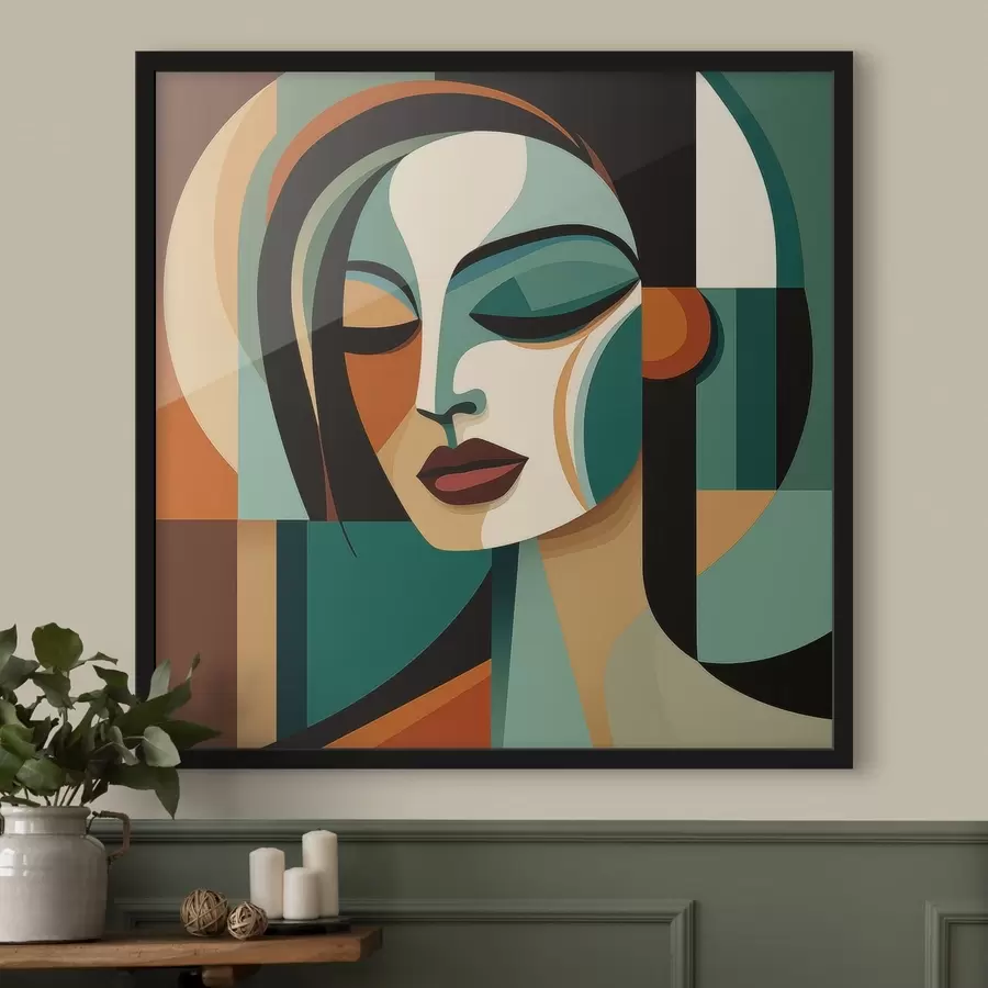 Fototapet Portrét ženy v geometrickém stylu f48952