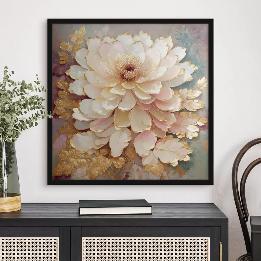 Fototapet Květina ve stylu chinoiserie s ozdobnými listy a detaily f48804