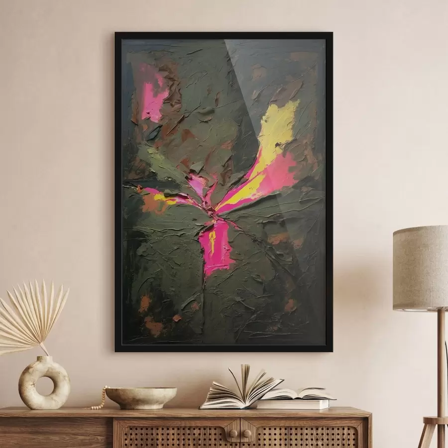 Fototapet Abstraktní kompozice ve stylu impasto s výraznými akcenty f48826