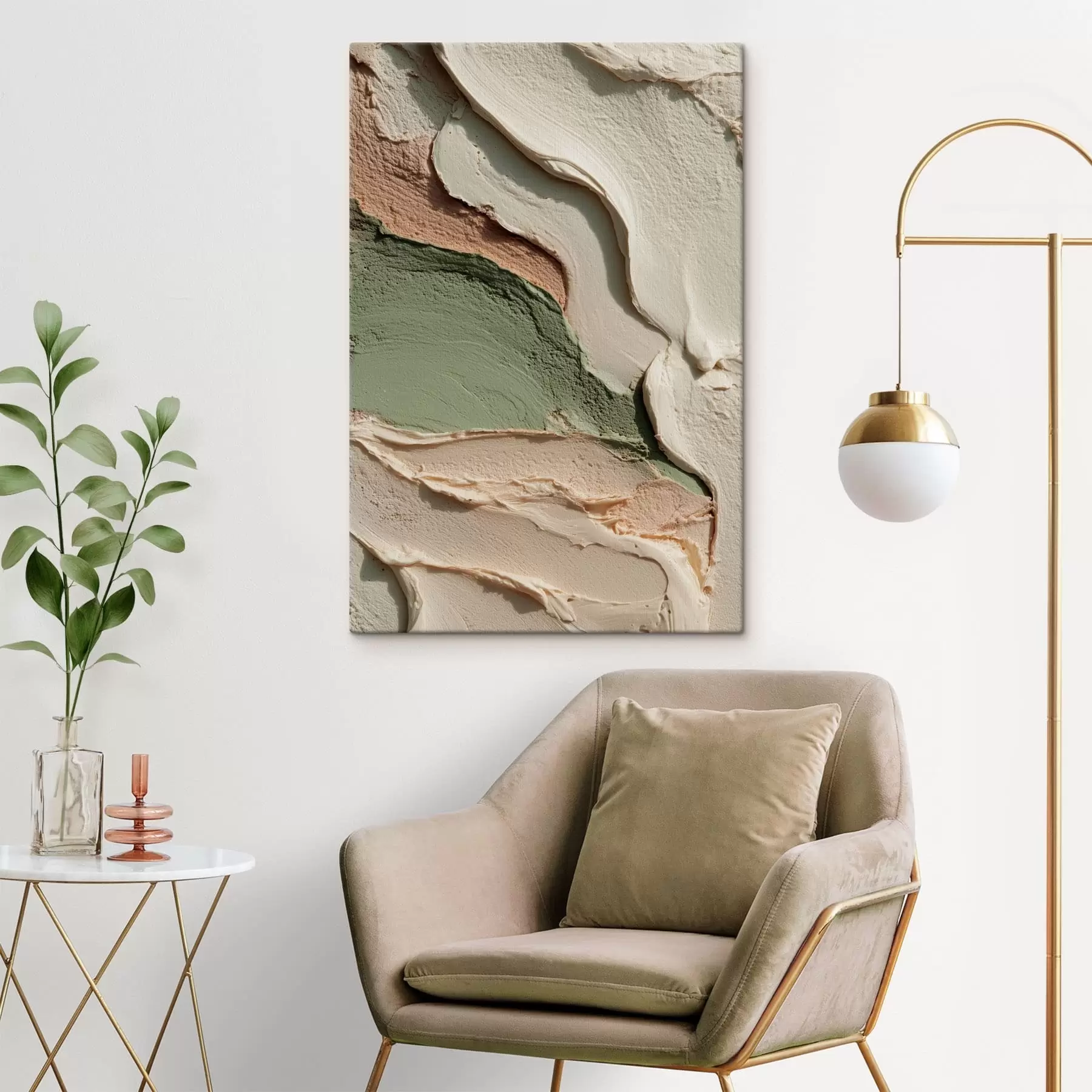 Obraz Abstraktní tahy ve stylu impasto v přírodních odstínech Č. s48798
