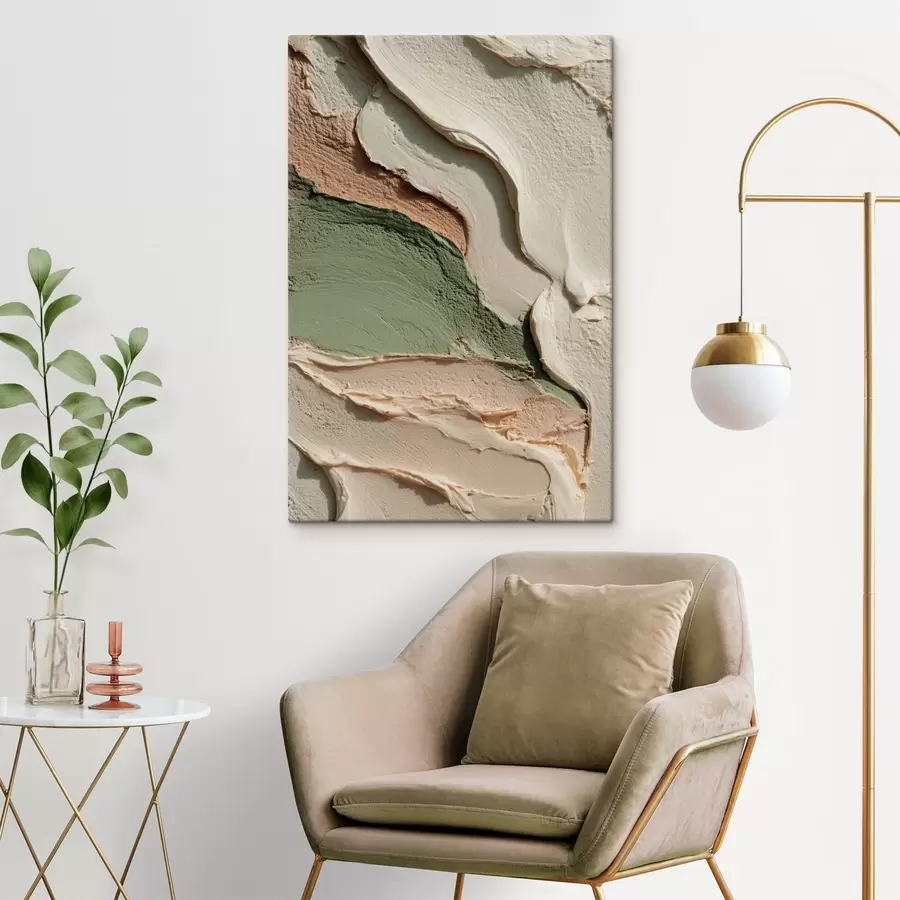 Obraz Abstraktní tahy ve stylu impasto v přírodních odstínech Č. s48798