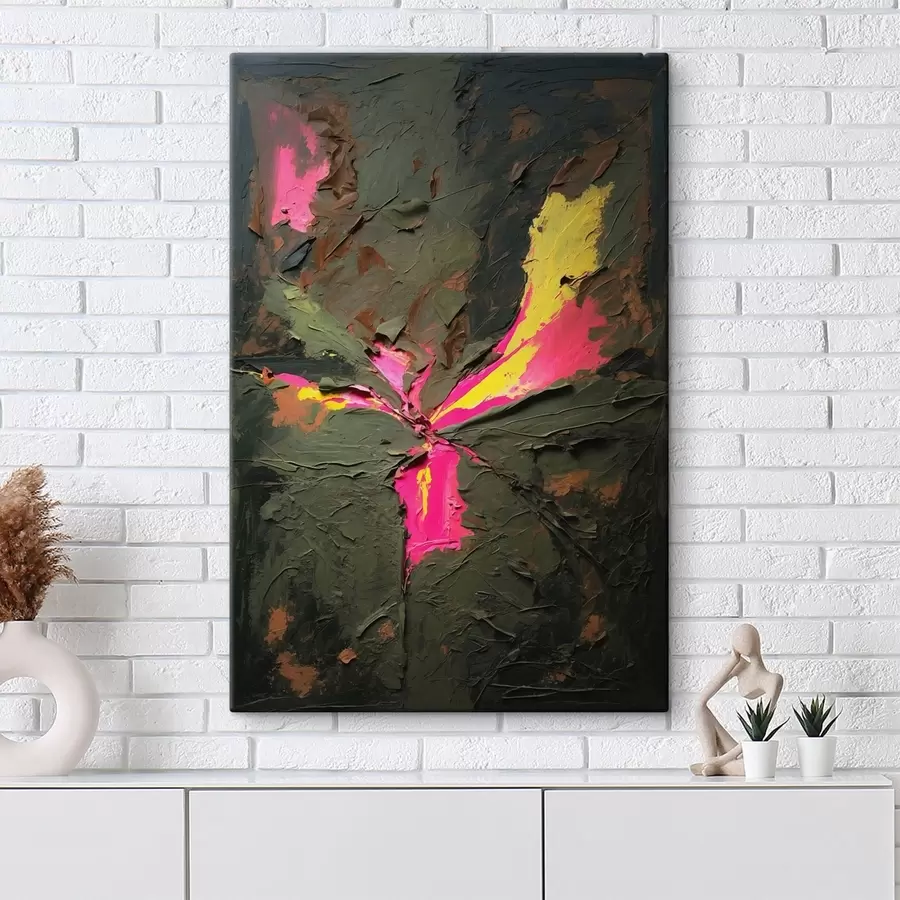 Obraz Abstraktní kompozice ve stylu impasto s výraznými akcenty Č. s48826