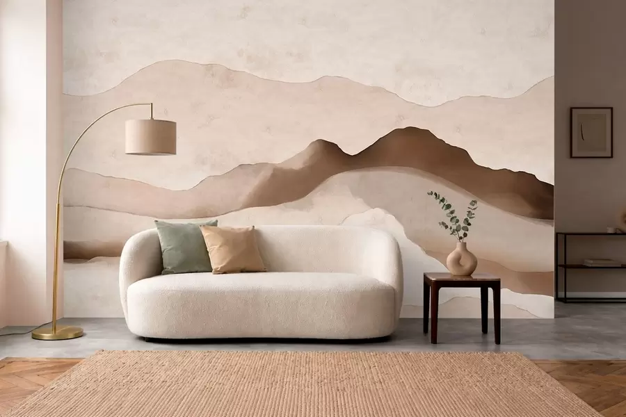 Fototapet Abstraktní hory ve stylu Japandi a minimalismu w05434