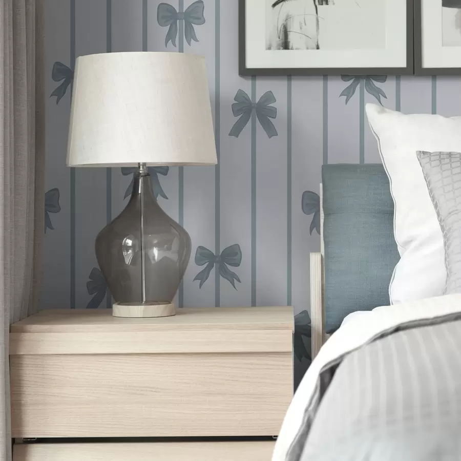 Fototapet Modré mašle na světlém pruhovaném pozadí a01162v2