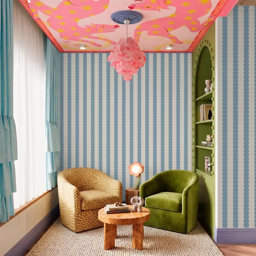 Fototapet Modré vlnovky ve stylu minimalismu a01182