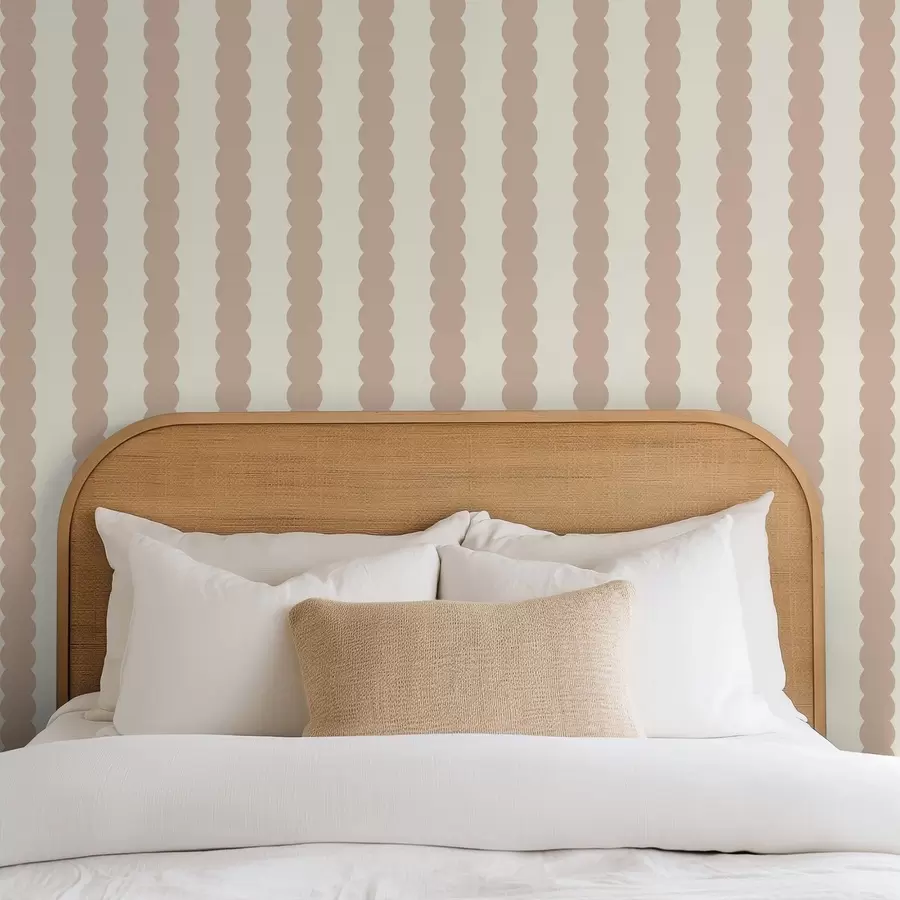 Fototapet Béžové vlnovky ve stylu minimalismu a01182v2