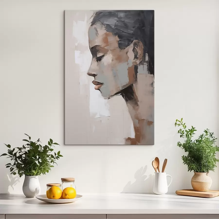 Obraz Abstraktní ženský portrét napodobující malbu Č. s48976