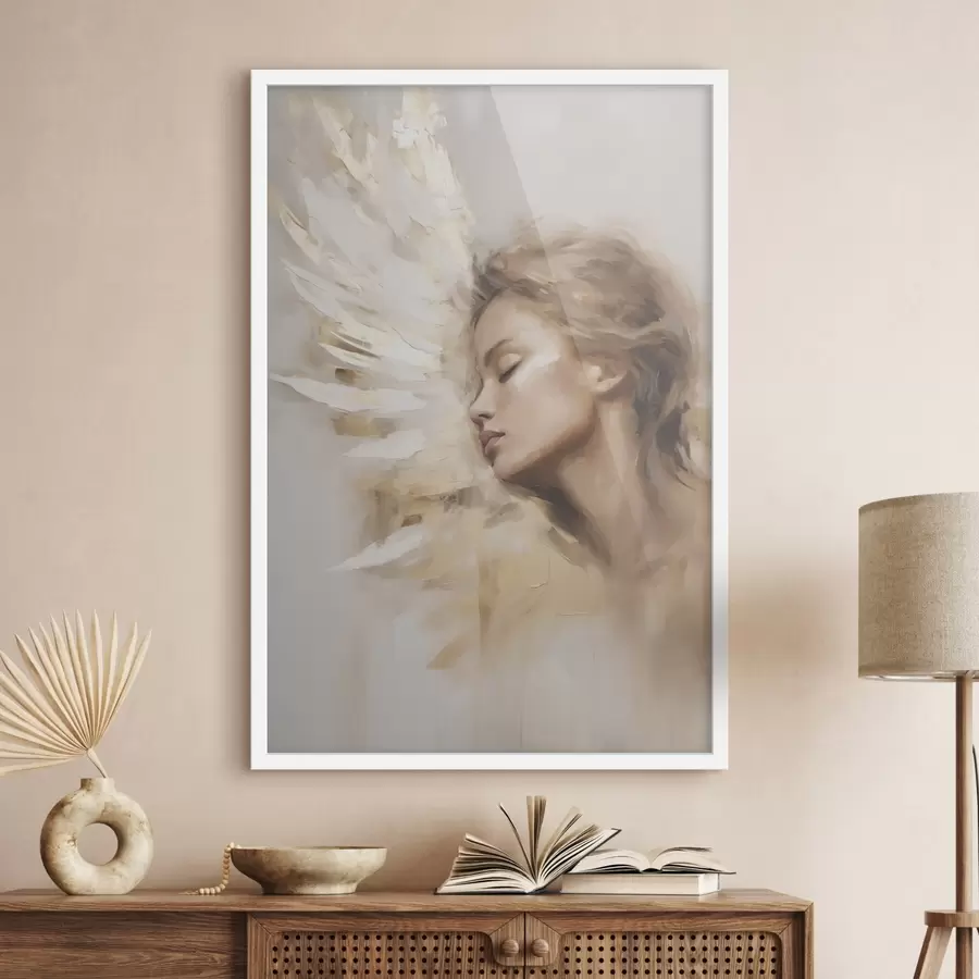 Fototapet Portrét dívky s andělským křídlem f48979