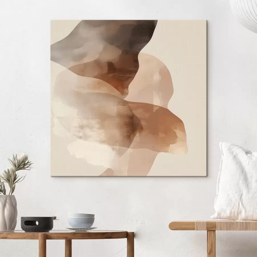 Obraz Abstraktní kompozice v teplých hnědo-béžových tónech Č. s48835