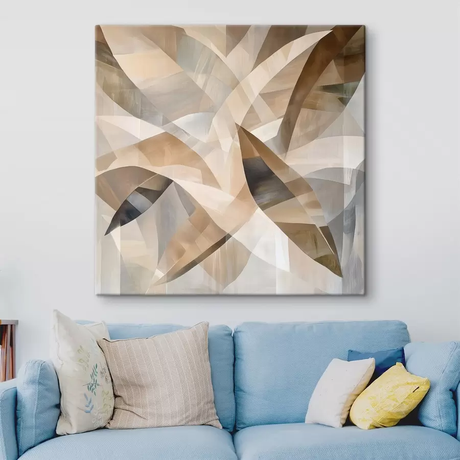 Obraz Rostlinné motivy v teplých přírodních tónech v uměleckém stylu plakátu Č. s48847