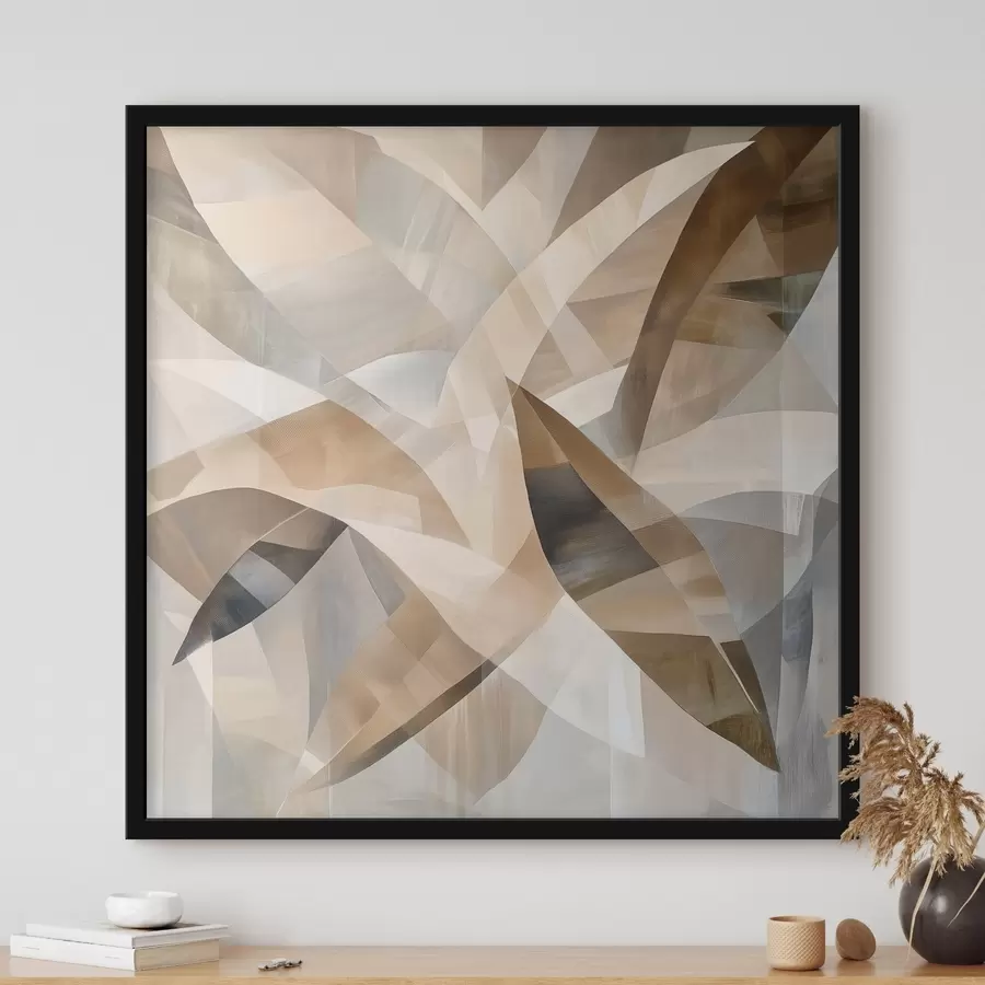 Fototapet Rostlinné motivy v teplých přírodních tónech v uměleckém stylu plakátu f48847