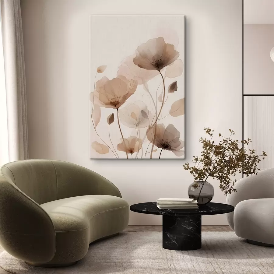 Obraz akvarelové květiny v hnědých odstínech Č. s49007