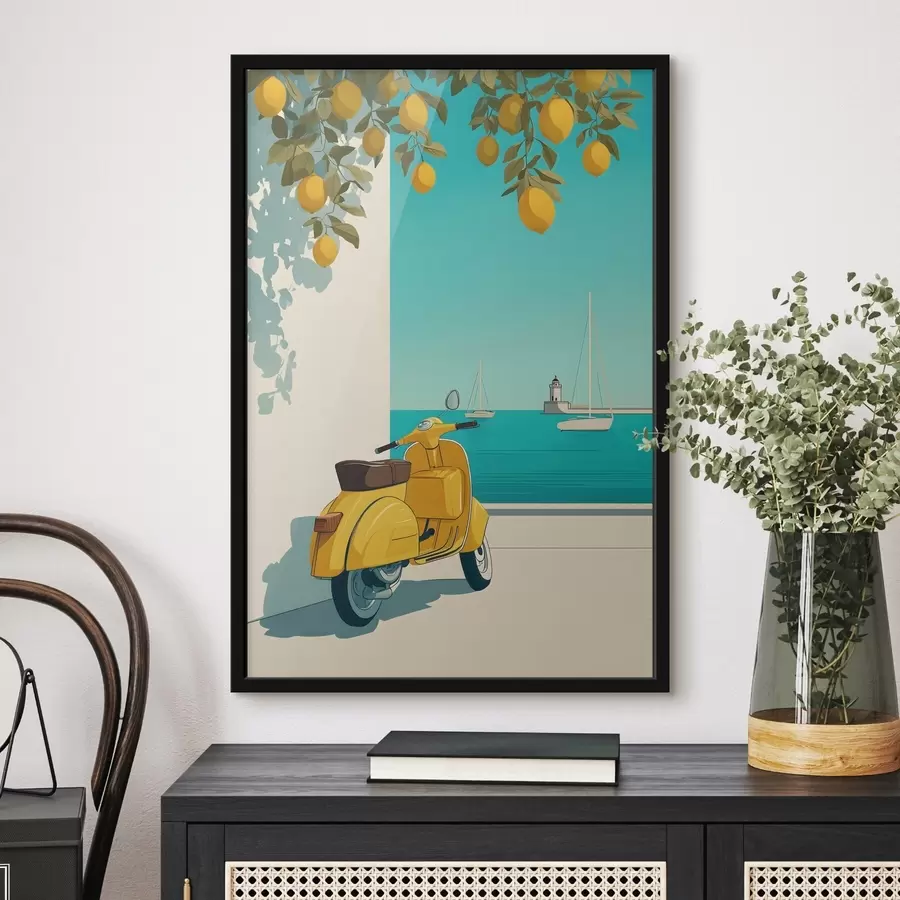 Fototapet moped u moře pod citroníky f49008