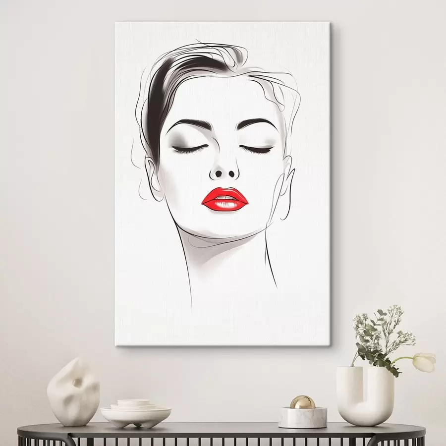 Obraz Minimalistická kresba obličeje Č. s49025