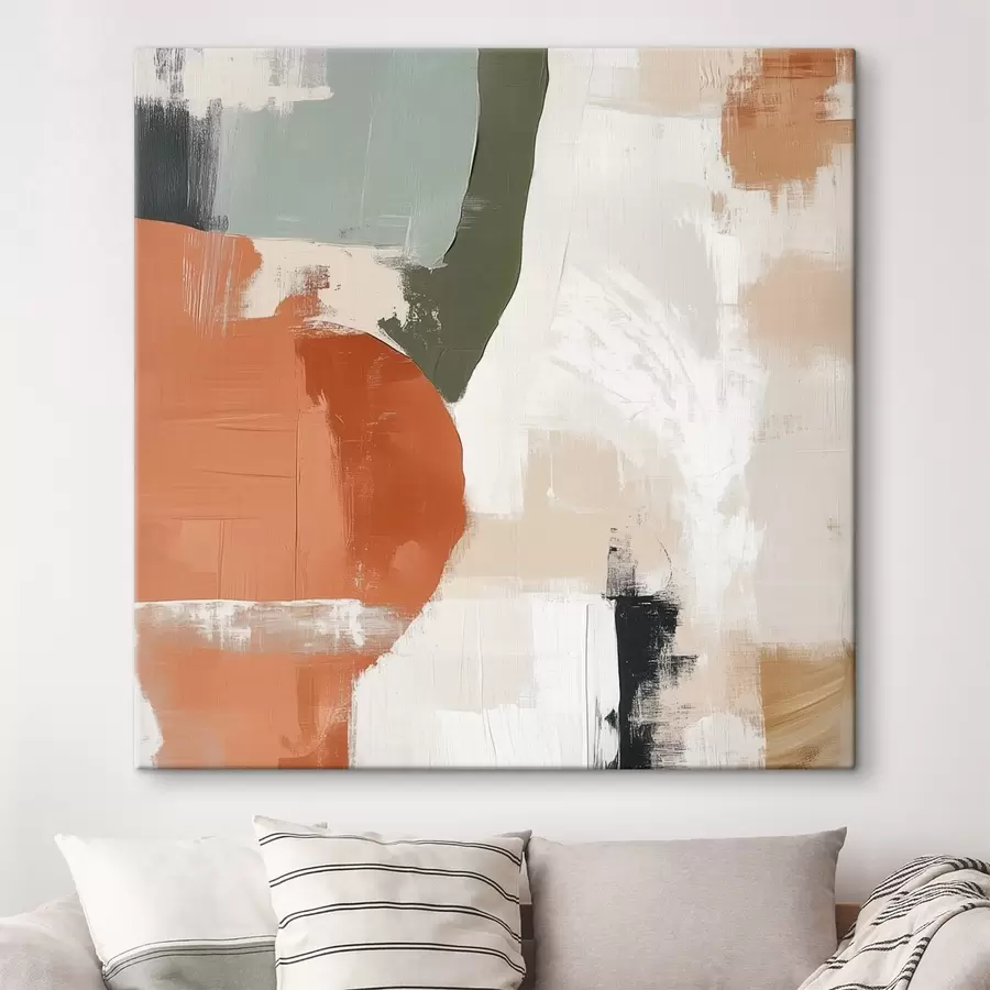 Obraz Kombinace geometrických tvarů a volných linií v moderním abstraktním stylu Č. s48868