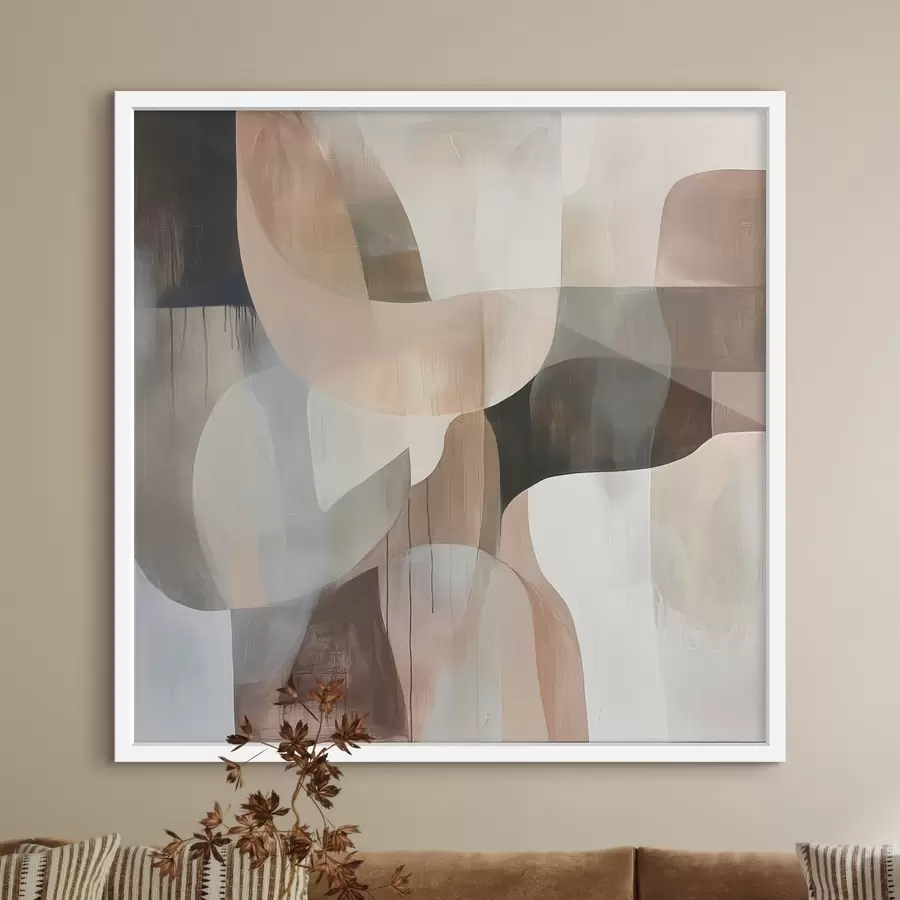 Fototapet Abstraktní kompozice v teplé béžovo-korálové barevné škále f48859