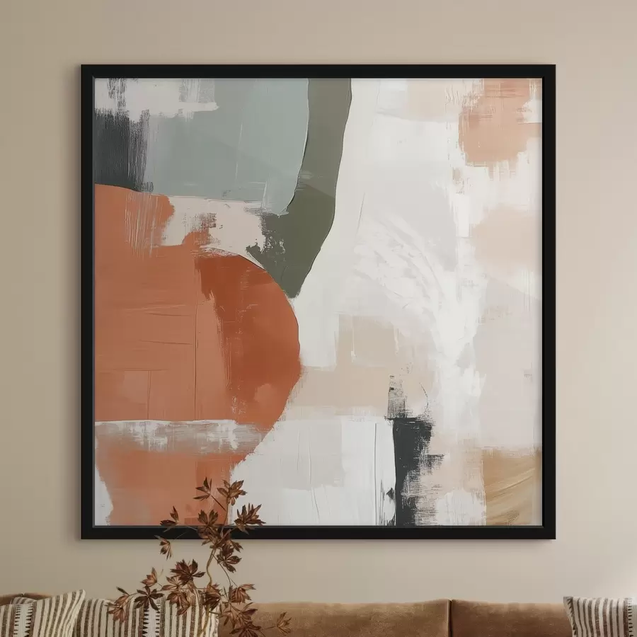 Fototapet Kombinace geometrických tvarů a volných linií v moderním abstraktním stylu f48868