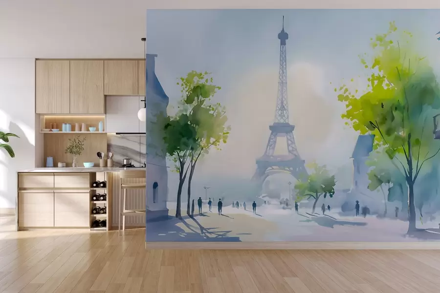 Fototapet Paříž, městský motiv v akvarelovém stylu à la prima w05566
