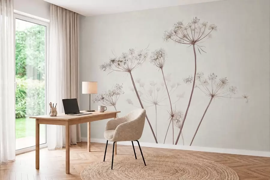 Fototapet Vyschlé okolíky na světlém, minimalistickém pozadí w05543