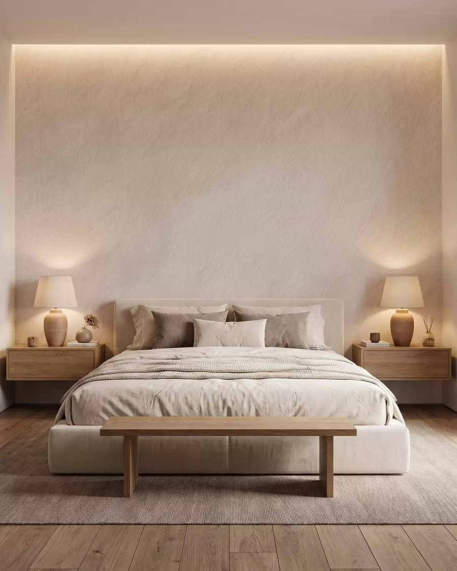 Fototapet Světle béžové pozadí ve stylu dekorativní omítky, minimalistický styl, kamenná struktura w09800