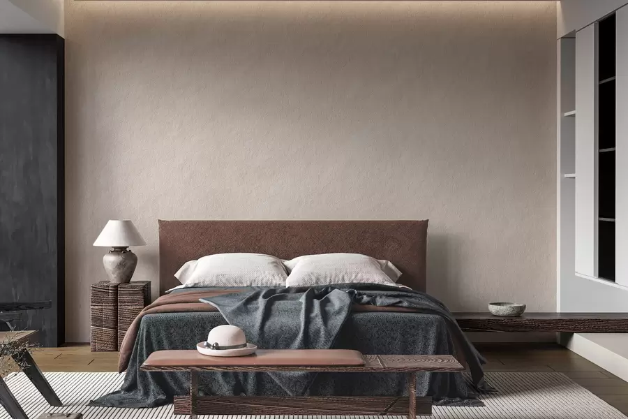 Fototapet Světle béžové pozadí ve stylu dekorativní omítky, minimalistický styl, kamenná struktura w09800