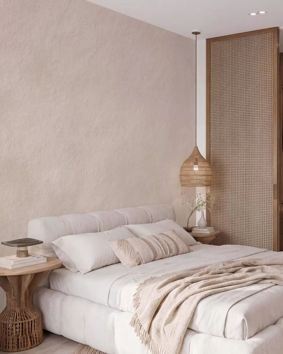 Fototapet Světle béžové pozadí ve stylu dekorativní omítky, minimalistický styl, kamenná struktura w09800