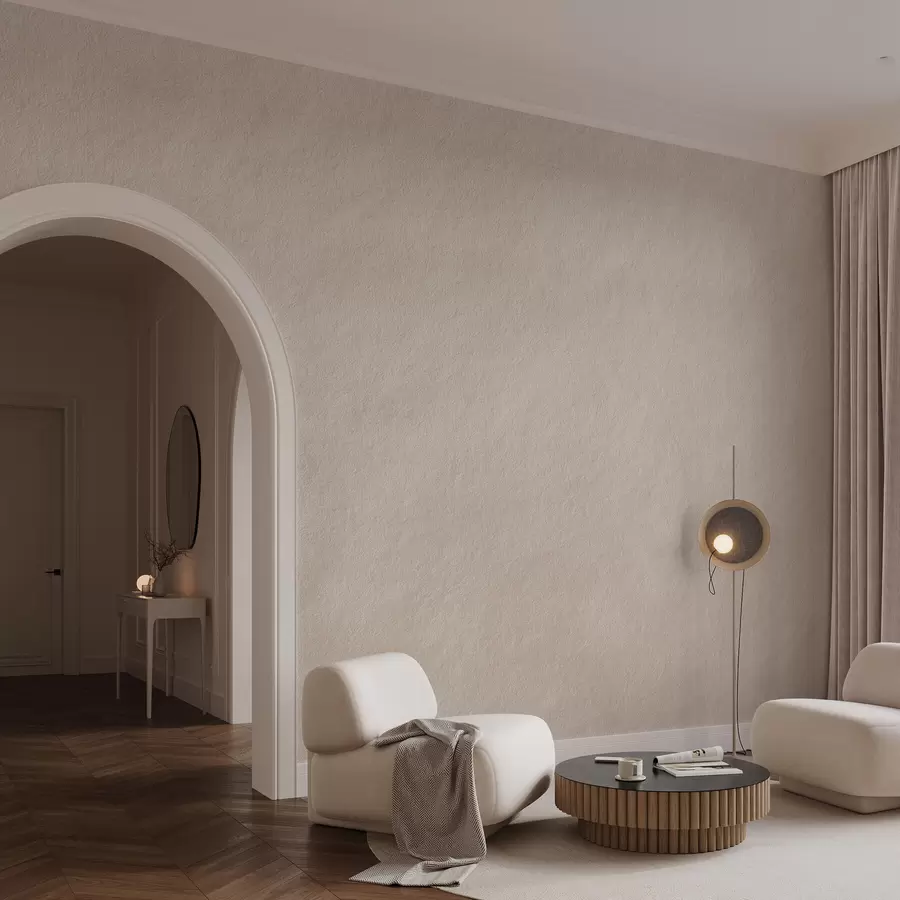 Fototapet Světle béžové pozadí ve stylu dekorativní omítky, minimalistický styl, kamenná struktura w09800