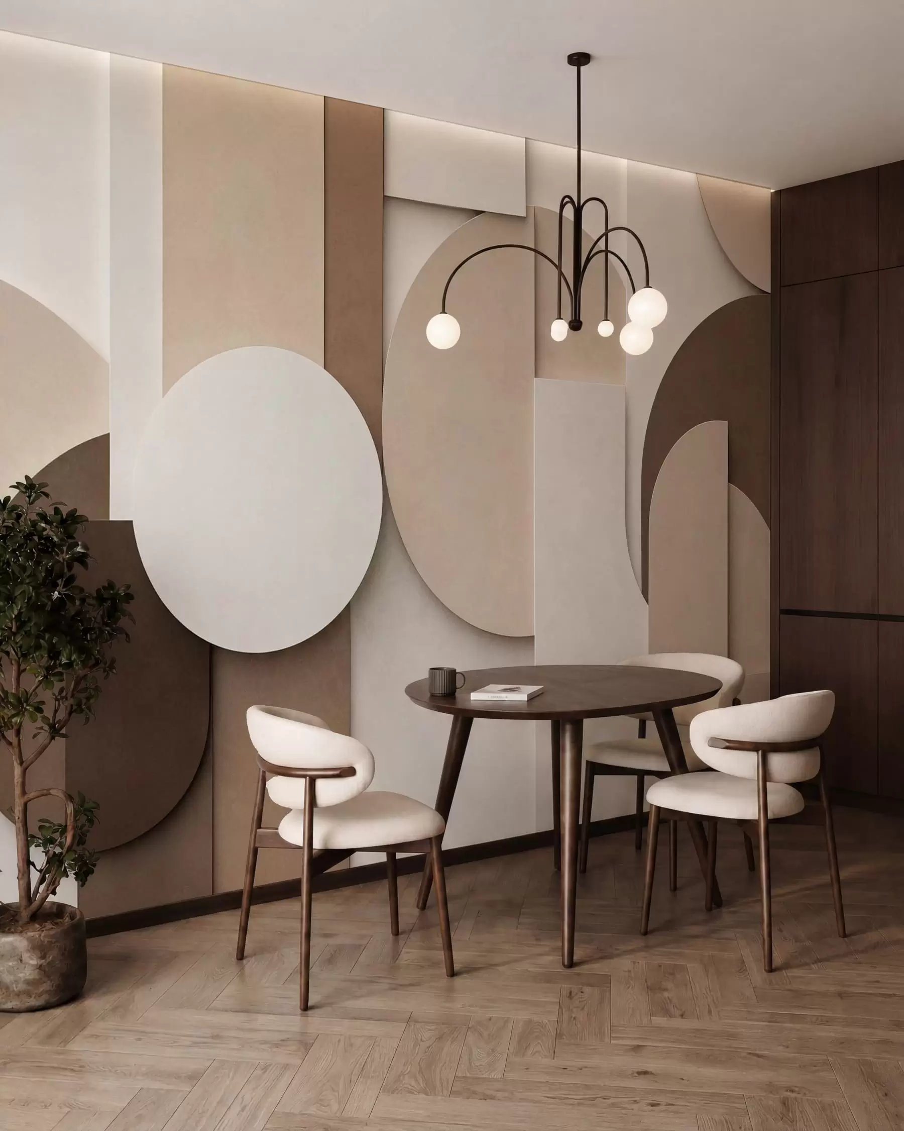 Fototapet Texturované béžové geometrické tvary ve vrstvené 3D kompozici, minimalistická moderní nástěnná dekorace w05598