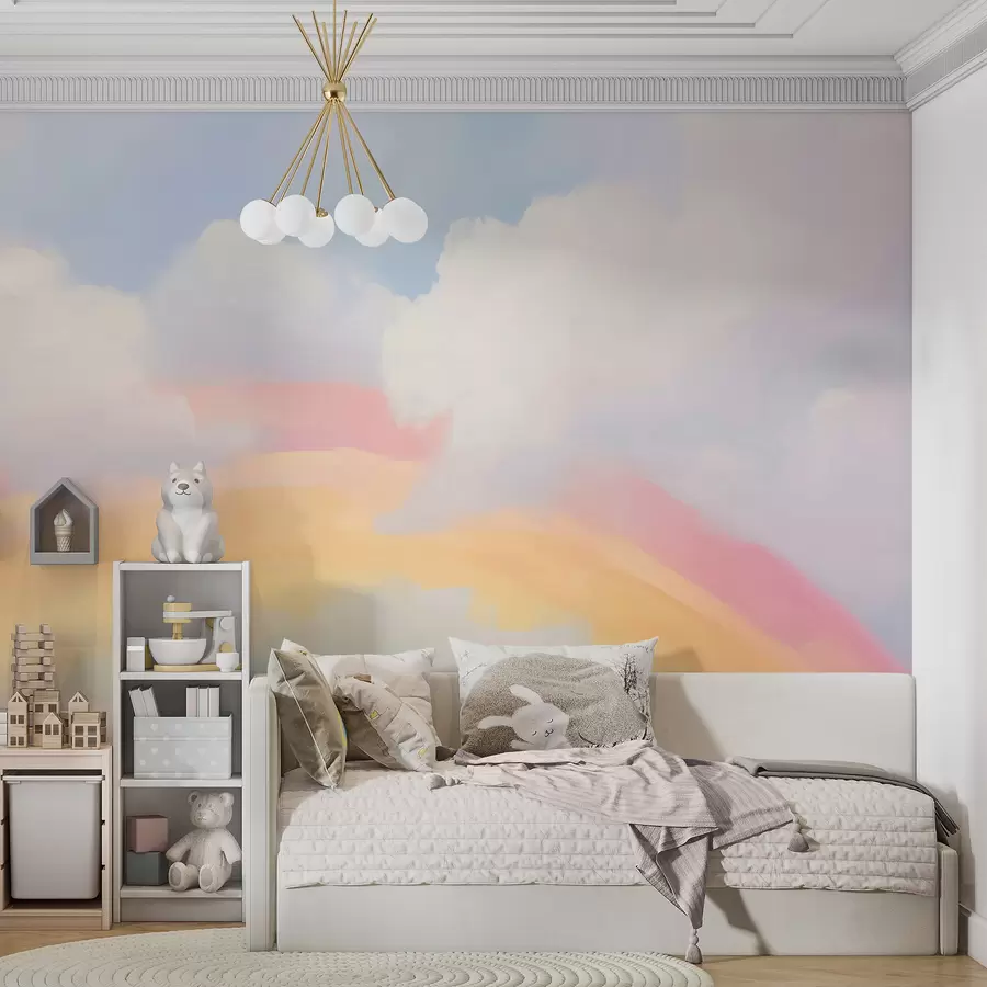 Fototapet Abstraktní duha mezi mraky – imitace malby w05592