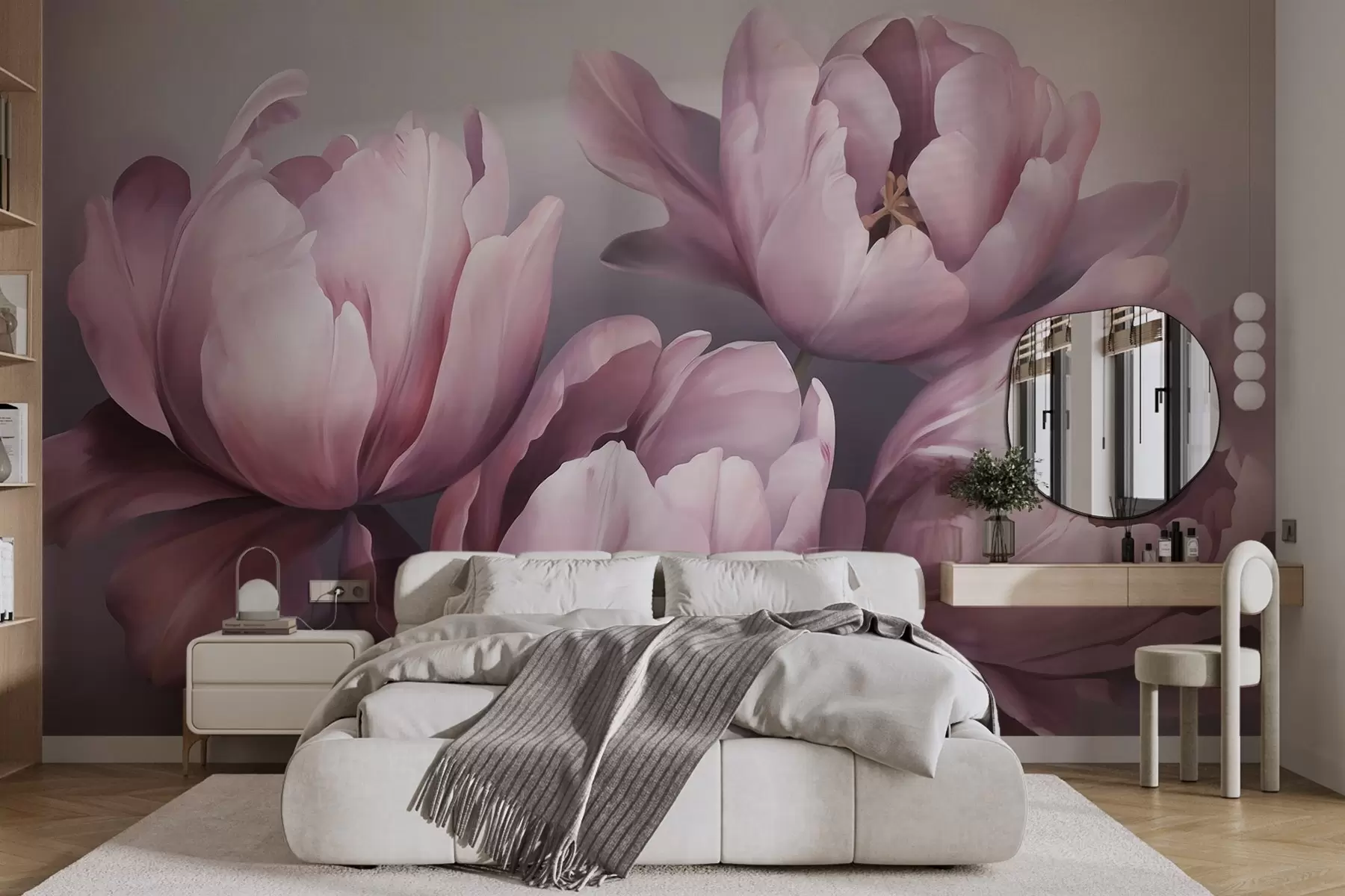 Fototapet Abstraktní malba napodobující tulipány w05593