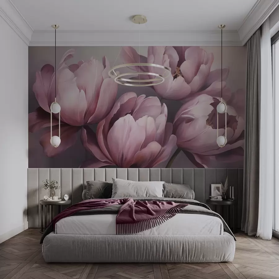 Fototapet Abstraktní malba napodobující tulipány w05593