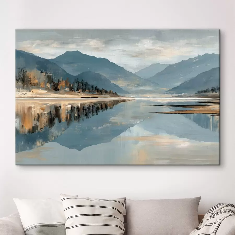 Obraz Horské jezero v jemných modrých odstínech Č. s49187