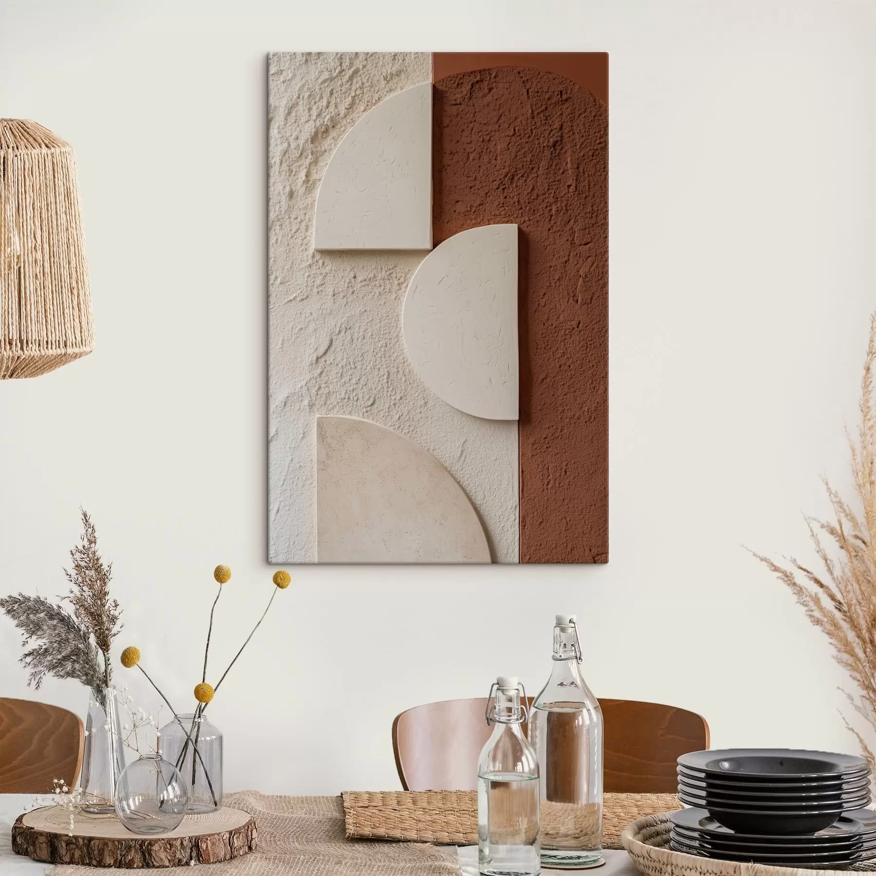 Obraz Geometrické prvky v teplých přírodních odstínech Č. s49213