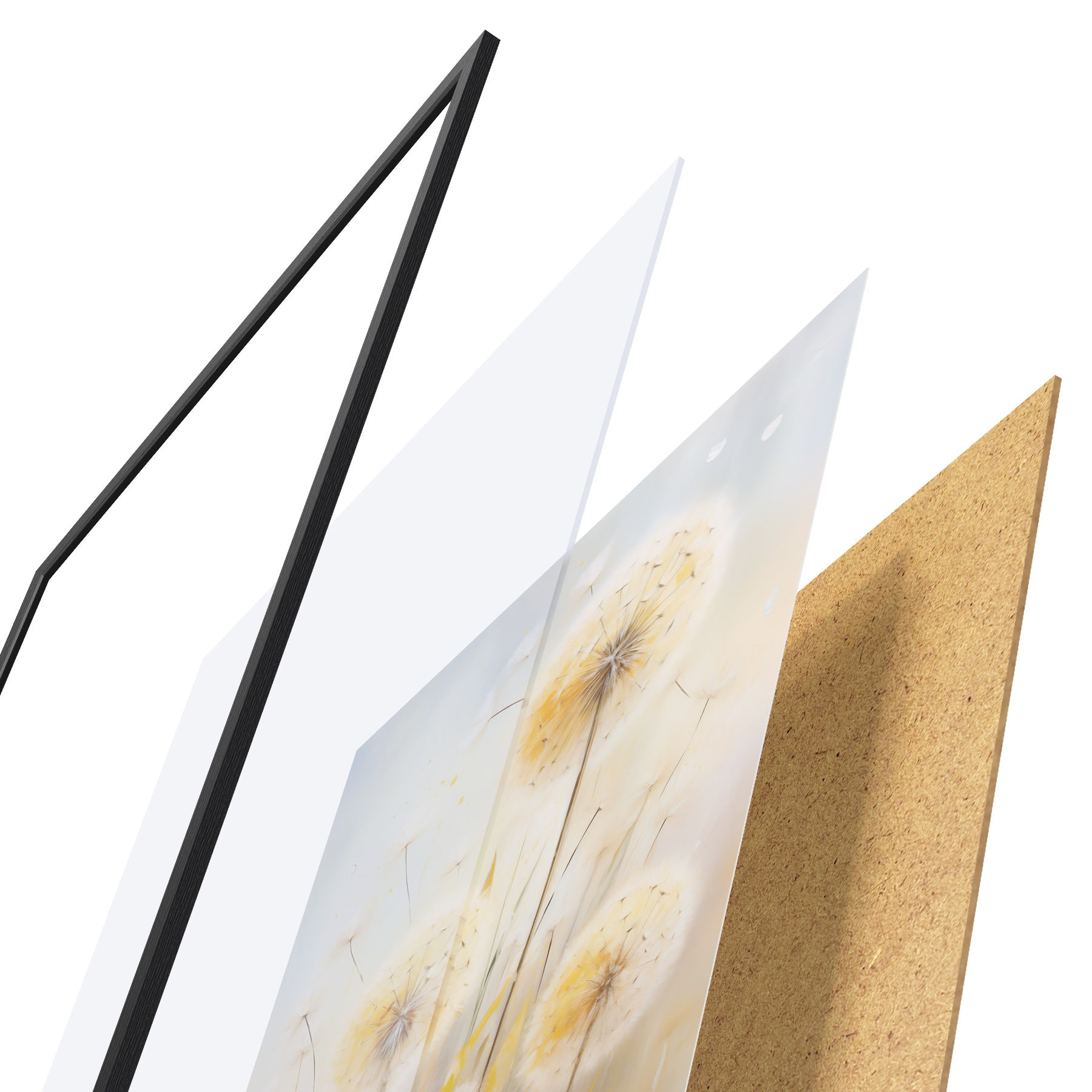 Poster Pampelišky, malba v imitaci f49295