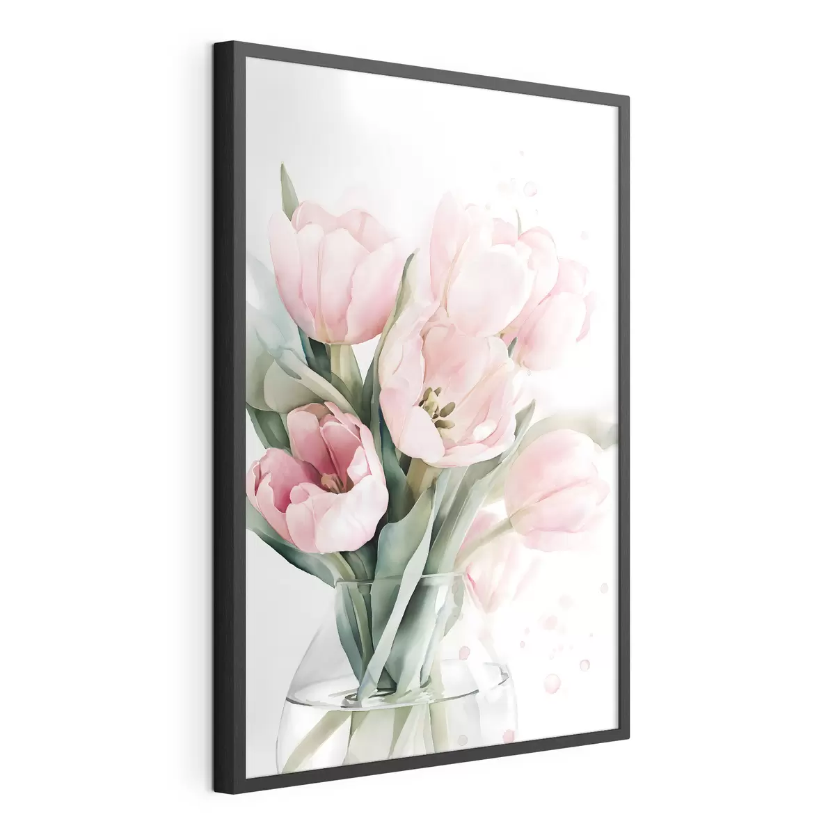 Poster Jemné růžové tulipány ve stylu akvarelu f49225