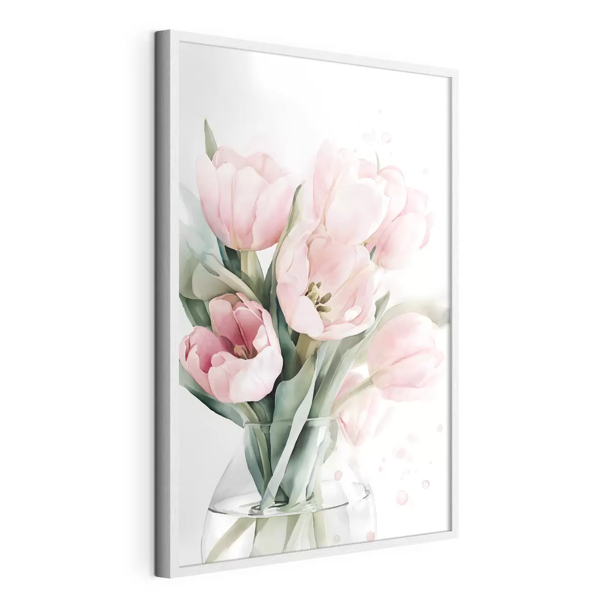 Poster Jemné růžové tulipány ve stylu akvarelu f49225