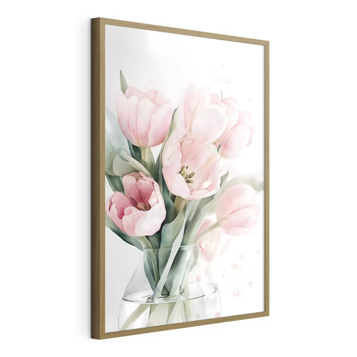 Poster Jemné růžové tulipány ve stylu akvarelu f49225