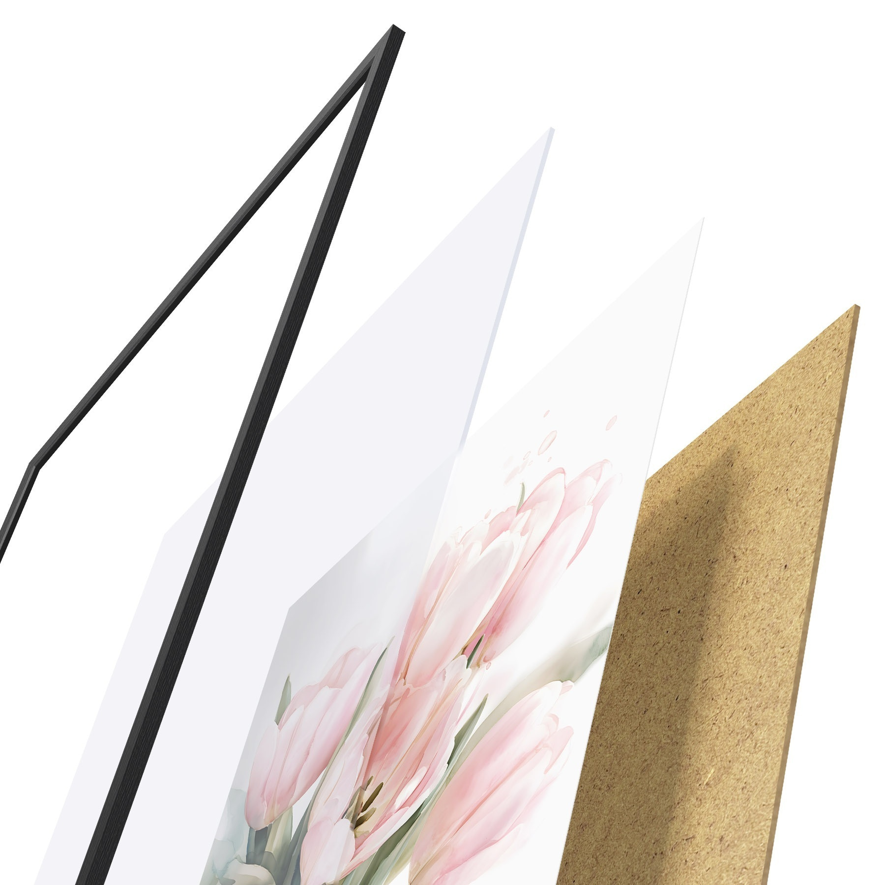 Poster Jemné růžové tulipány ve stylu akvarelu f49225