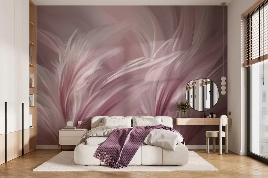 Fototapet Elegantní peří v odstínech růžové w05658v1
