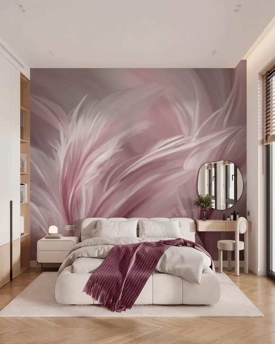 Fototapet Elegantní peří v odstínech růžové w05658v1