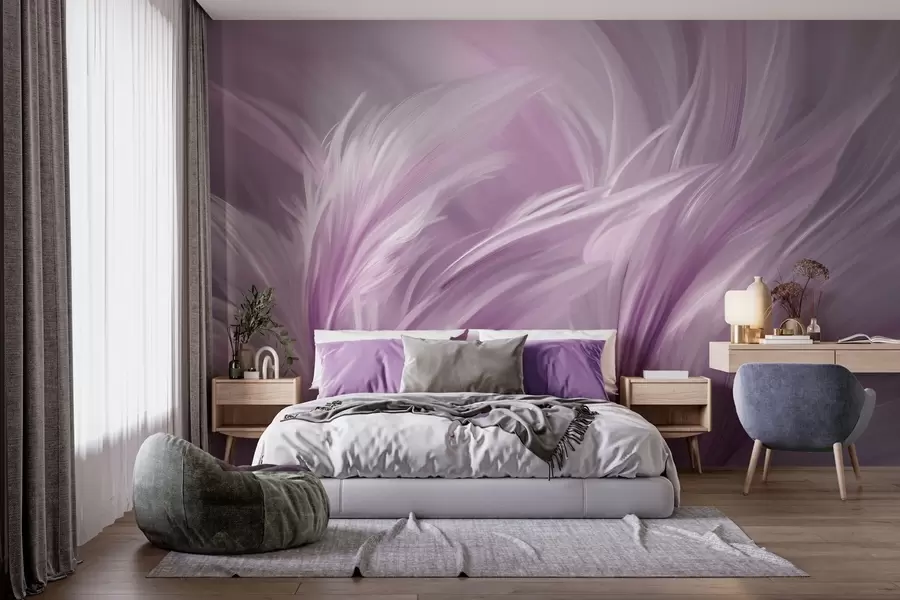 Fototapet Elegantní peří v odstínech fialové w05658v2