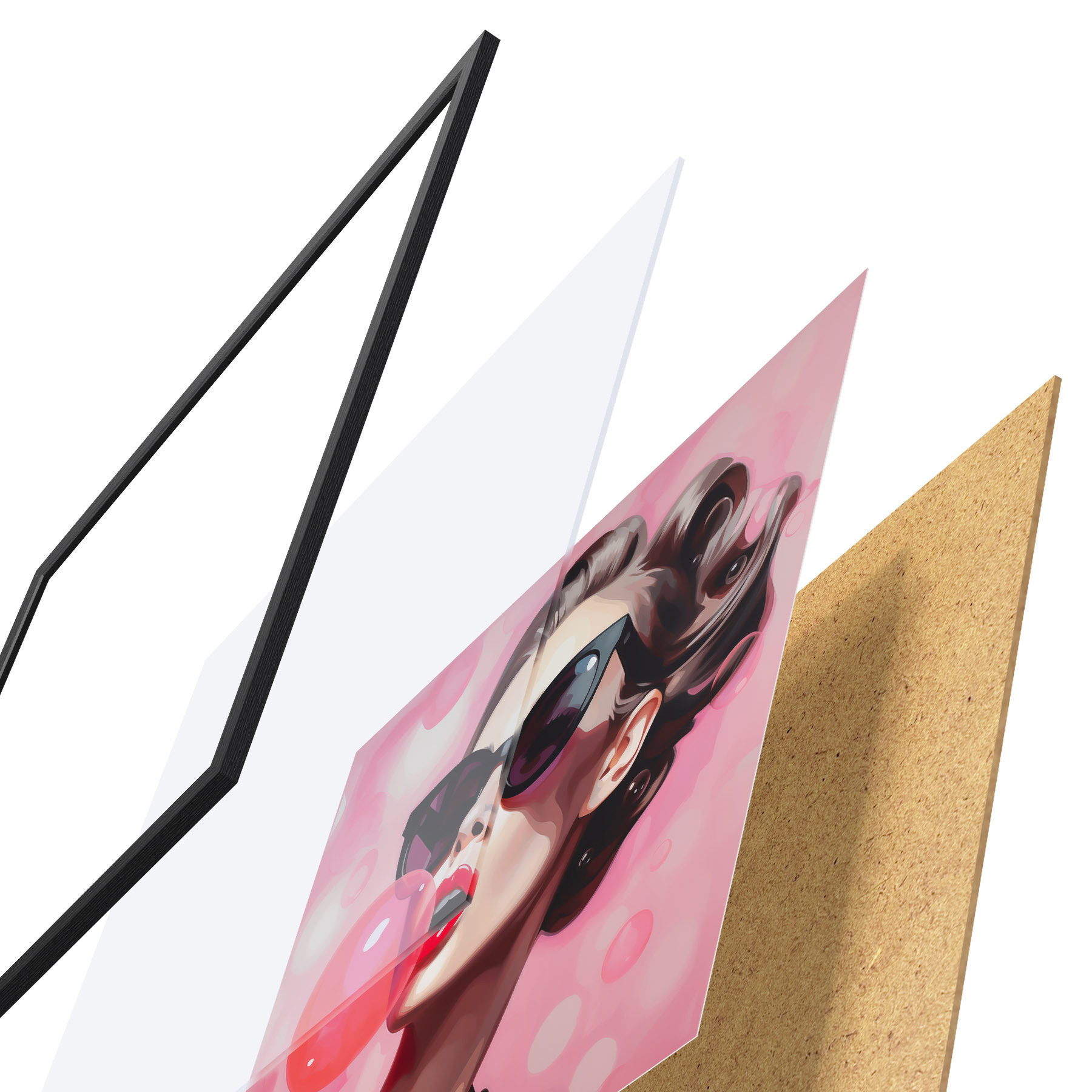 Poster Ilustrace dívky se slunečními brýlemi (imitace) f49385