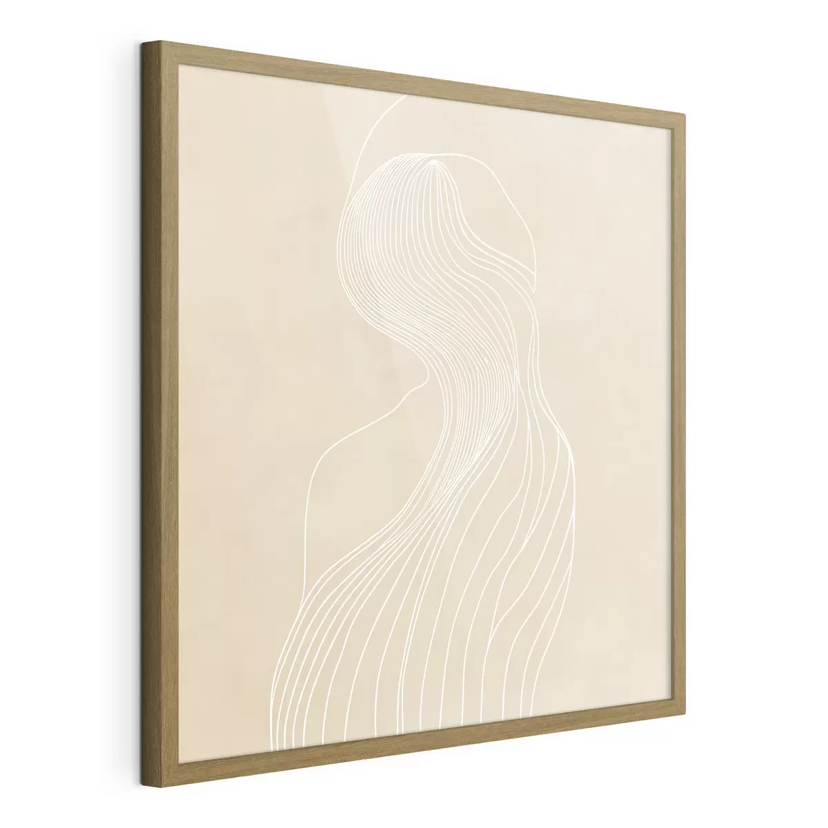 Poster Abstraktní ženská silueta v bílých liniích v minimalistickém stylu f48875