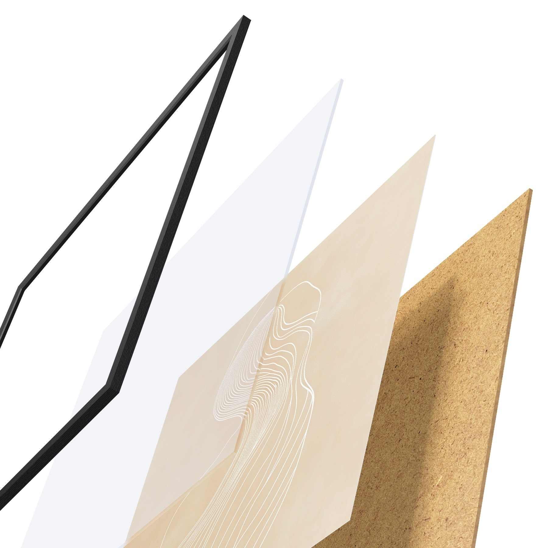 Poster Abstraktní ženská silueta v bílých liniích v minimalistickém stylu f48875